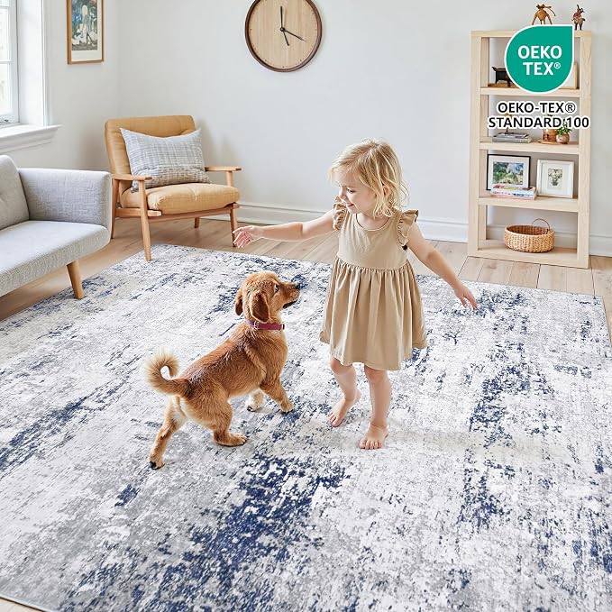 Area Rugs 5x7 Living Room: Large Modern Abstract Washable Rug Soft Anti-Skid - Image 4