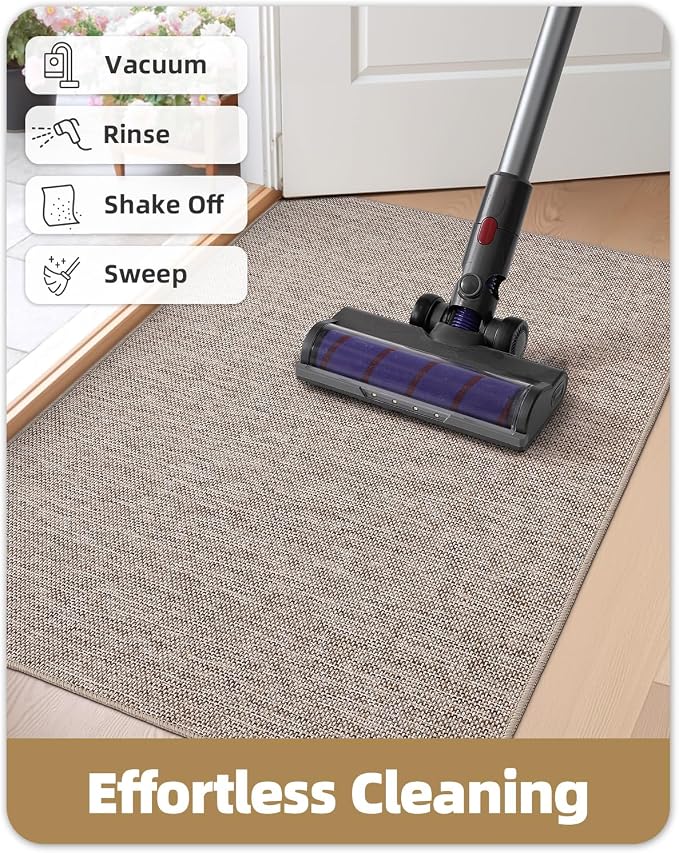 Color&Geometry Ultra Thin Indoor Door Mat 32"x48", Non Slip Rubber Backed Dirt - Image 8