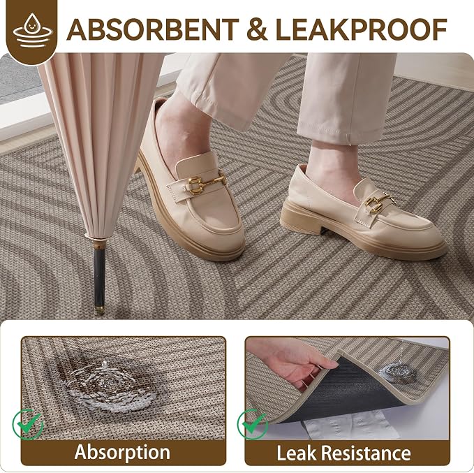 Front Door Mat 24''x71'', Absorbent Washable Non Slip Indoor Runner, Easy Clean - Image 3
