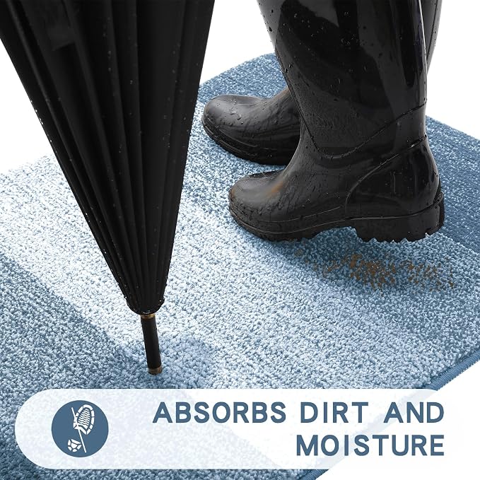 Kitinjoy Indoor Outdoor Door Mat, 54x24 Non-Slip Absorbent Dirt Trapper - Image 2