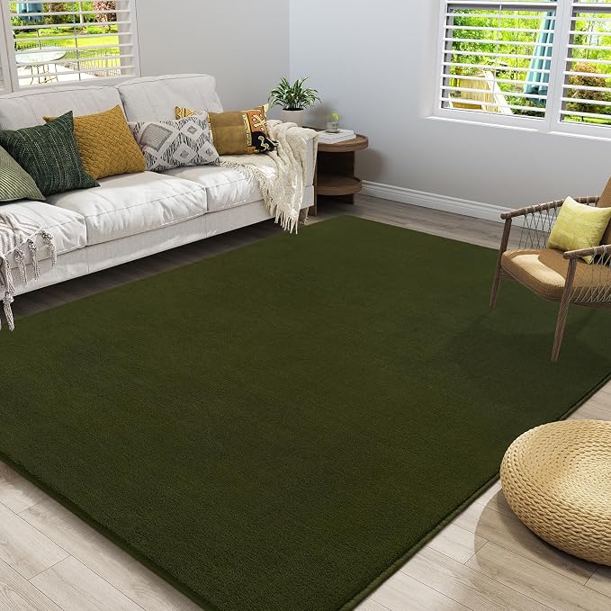 Amearea Large Modern Area Rugs for Bedroom Living Room, 8x10 Feet Olive Green - Image 6