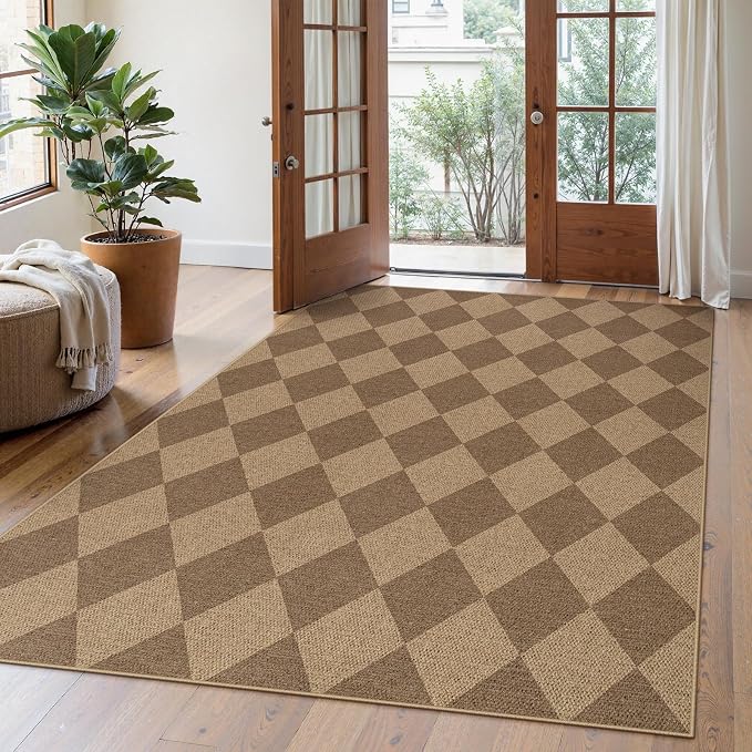 Lahome Checkered Easy Jute Indoor Outdoor Rug, 5x7 Area Rugs - Image 9