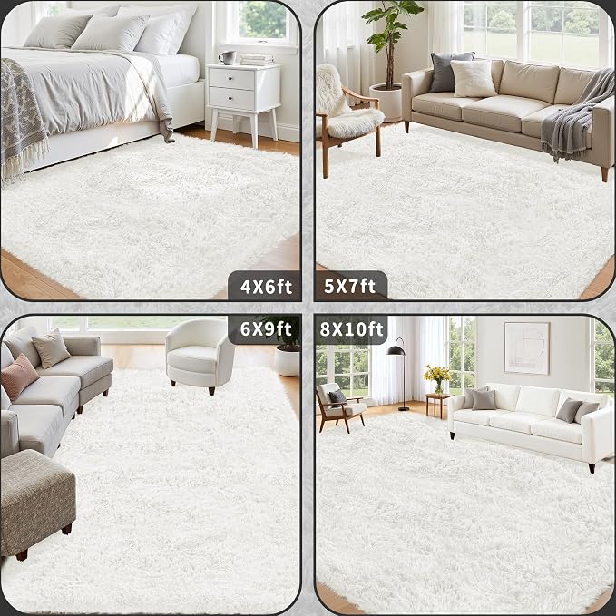 8x10 Area Rug for Living Room: Ultra Soft Fluffy Rug Modern Large Thicked Shag - Image 5