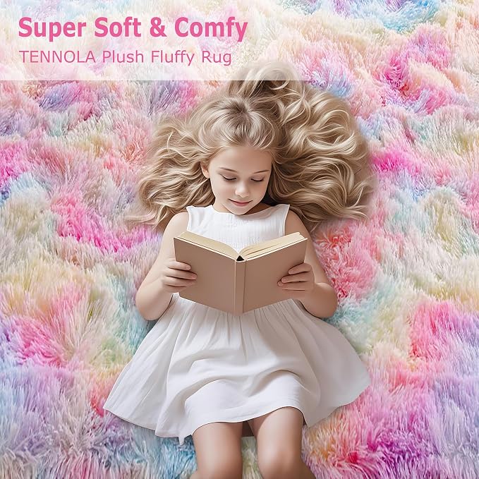 Rainbow Rugs 5x8 Ft Fluffy Plush Area Rugs - Image 7