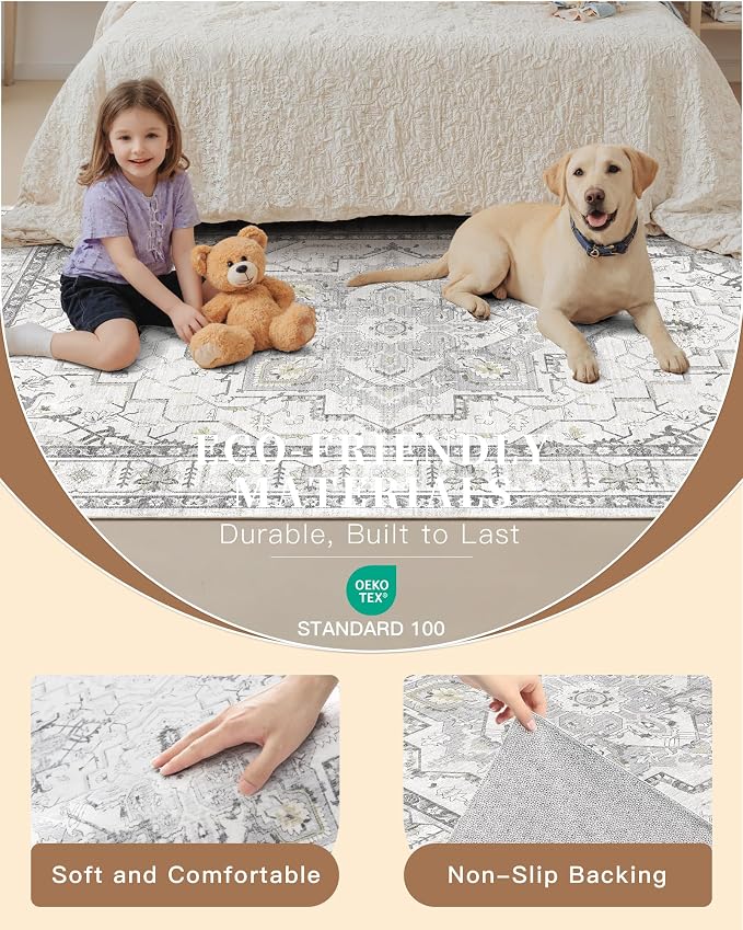 Madane Runner Rug 2'6''x8' Kitchen Runner, Hallway Runner Printed Vintage Rug - Image 5