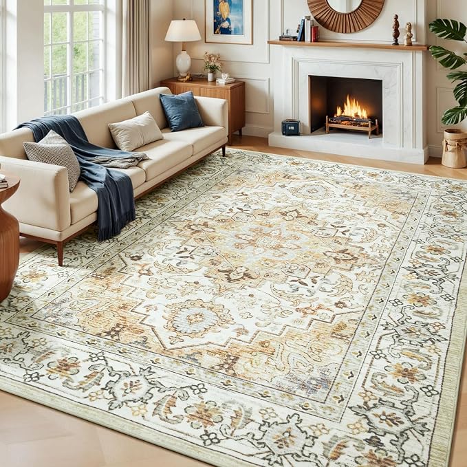 Lessymo 8 x 10 Area Rugs for Living Room, Machine Washable Area Rugs Boho Faux - Image 8