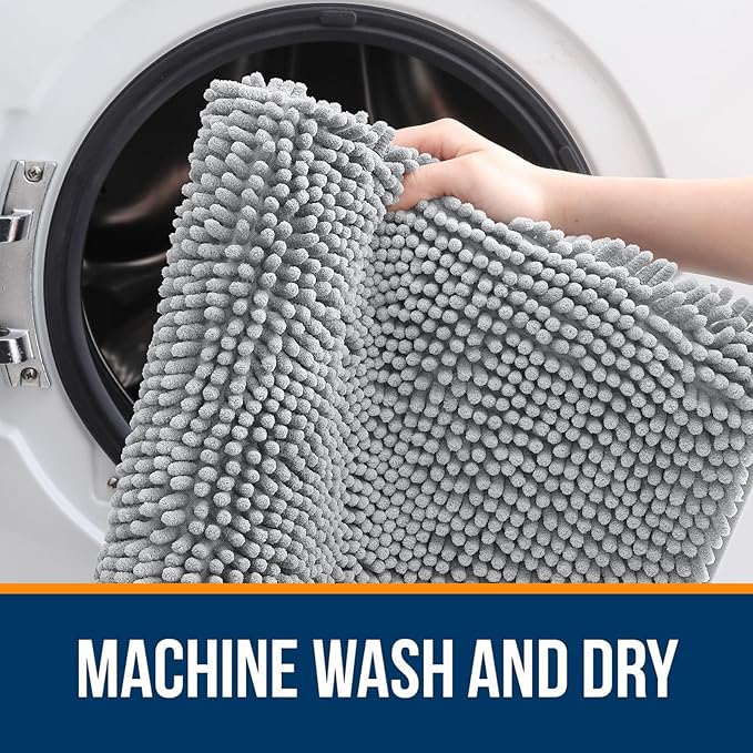 OLANLY Large Bathroom Rugs 50x30, Extra Soft Absorbent Chenille Bath Rugs - Image 5