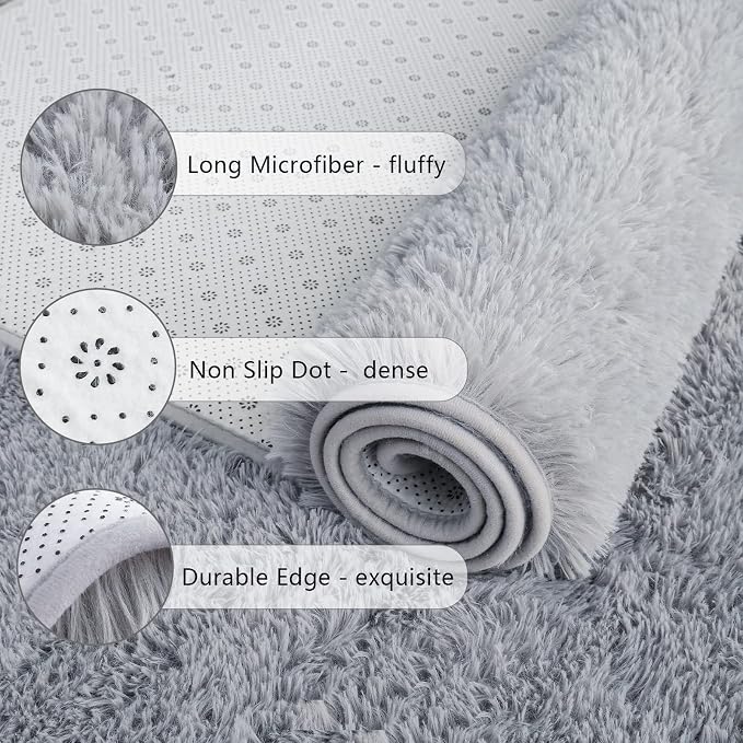 Chicrug Soft Runner Rug for Bedroom Living Room Plush Fluffy Rug 2x3 Feet - Image 6