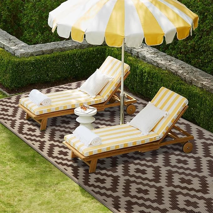 SAND MINE Reversible Mats, Plastic Straw Rug, Modern Area Rug, Large Floor Mat - Image 6