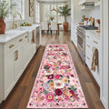 Pink Rug for Hallways Kitchen Rug 2x8, Non Slip Washable Rugs by WelcometoBabovid