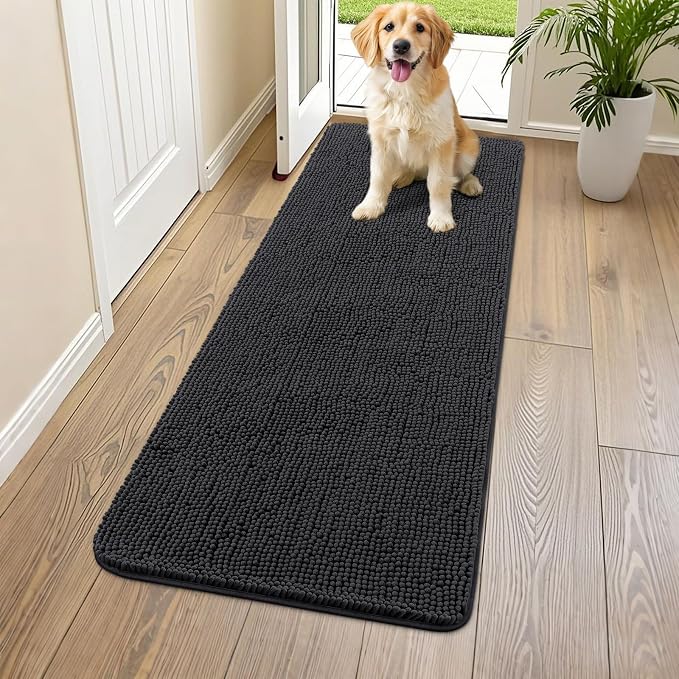 Smiry Dog Door Mat for Muddy Paws 59x24, Absorbent Dirt Trapper, Non-Slip by Smiry