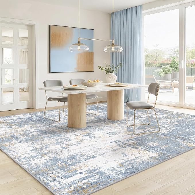 RELEANY Washable Area Rugs 6'x9' Non-Slip Modern Abstract Soft - Image 2