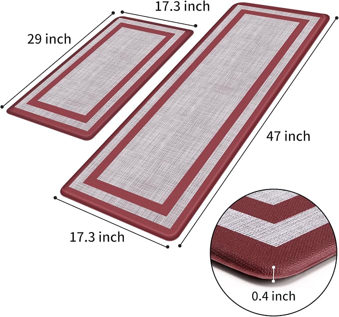 Mattitude Kitchen Mats Set of 2 Cushioned Anti-Fatigue Non-Skid Rug Sets - Image 3