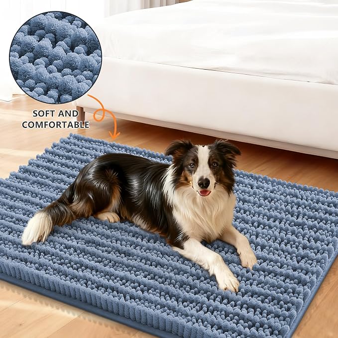 Smiry Dog Door Mat for Muddy Paws 40x32, Absorbent Dirt Trapper, Non-Slip - Image 2