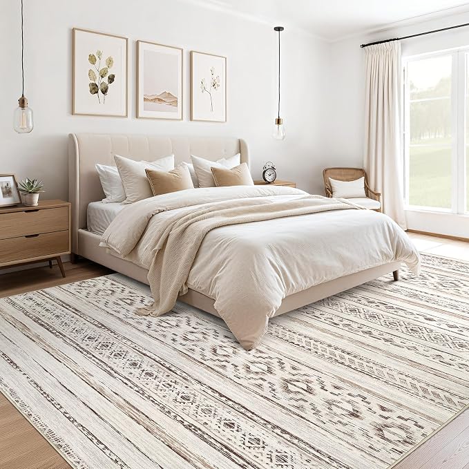cotiled 9x12 Area Rugs Living Room Rug: Washable Boho Rugs - Image 2