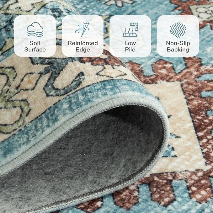 Lofus Vintage Living Room Rugs 8x10, Soft Machine Washable Area Rug - Image 8
