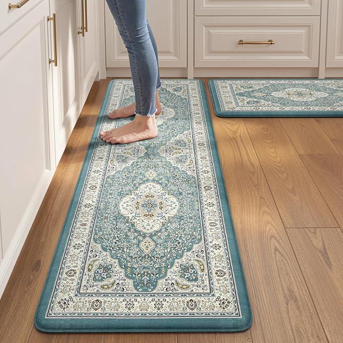Collive Boho Anti Fatigue Kitchen Mats Sets 2 Piece Non Skid Kitchen Mats by Collive