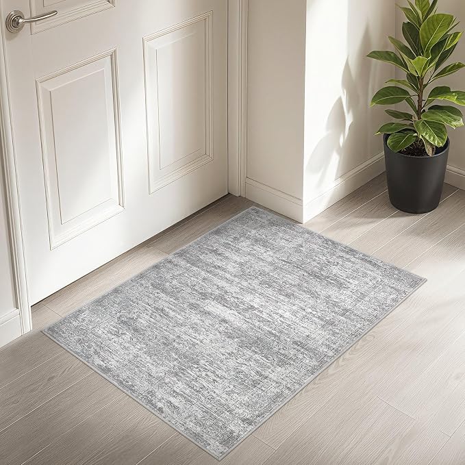 DMOYEST 2x3 Entryway Area Rug: Washable Neutral Modern Abstract Small Rug - Image 5