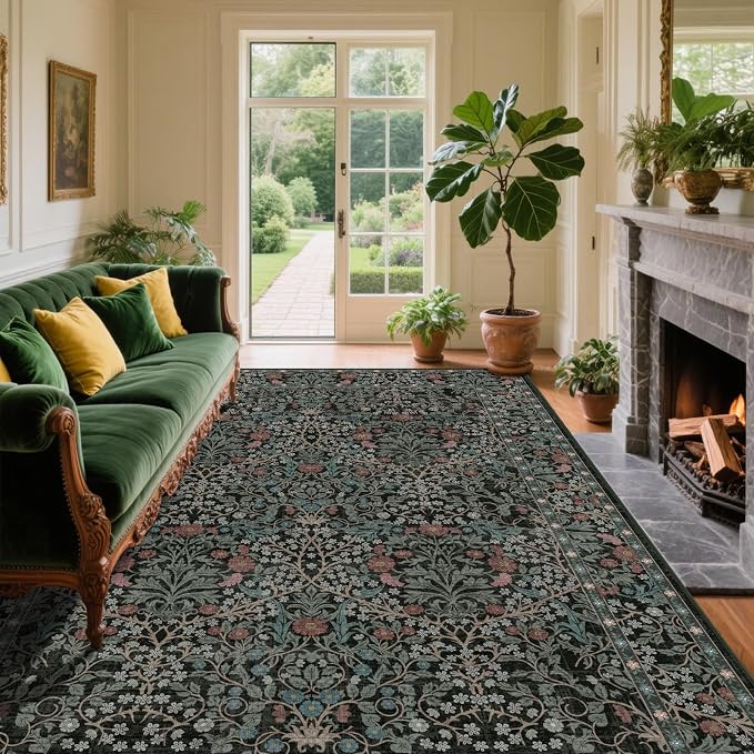 4x6 Area Rug for Bedroom Beside Rug, Laundry Room, Washable Non-Slip Low Pile - Image 2
