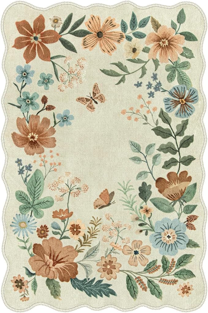 Lahome Floral Small Rug, 2X3 Kitchen Rugs Non Slip Washable Rug Ultra-Thin - Image 9