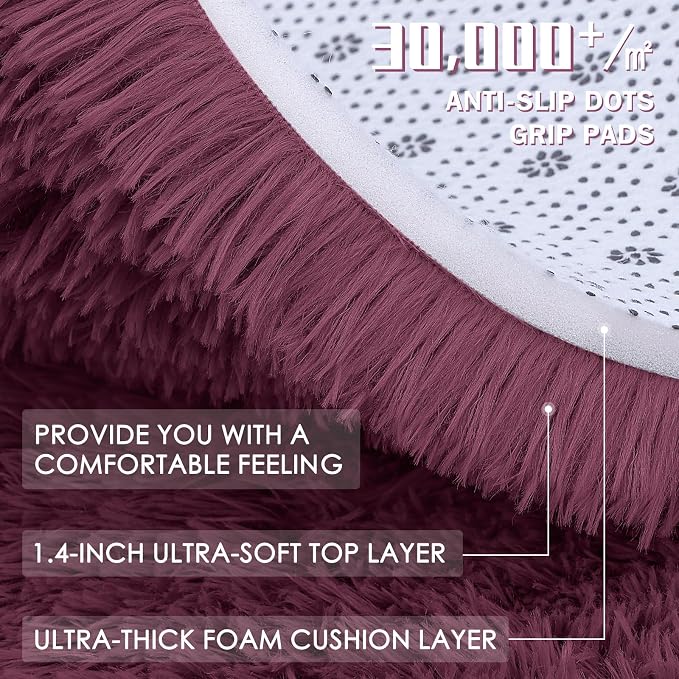 OLANLY 3x5 Machine Washable Small Bedside Rug, Soft Fluffy Shaggy Rugs - Image 8
