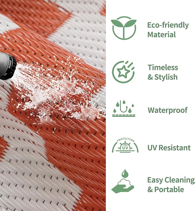 GENIMO Outdoor Rug for Patio, Waterproof Halloween RV Camping Mat Lightweight - Image 5