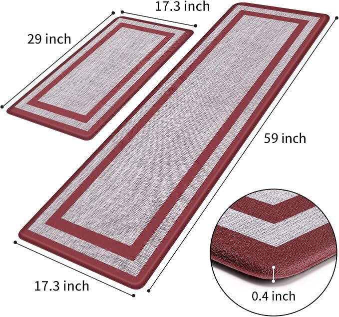 Mattitude Kitchen Mats Set of 2 Cushioned Rugs Anti-Fatigue Mats - Image 2
