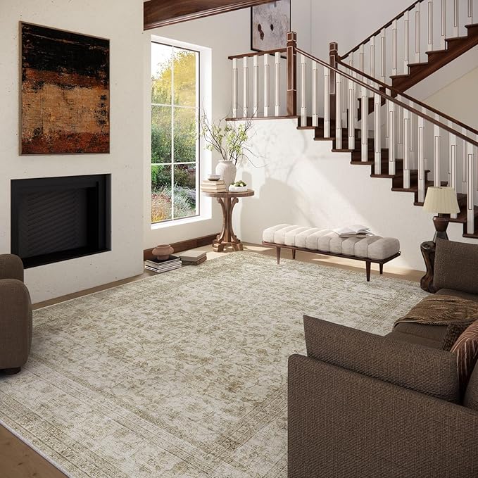 Machine Washable Rugs for Living Room: 6x9 Area Rugs for Bedroom Boho Vintage - Image 2