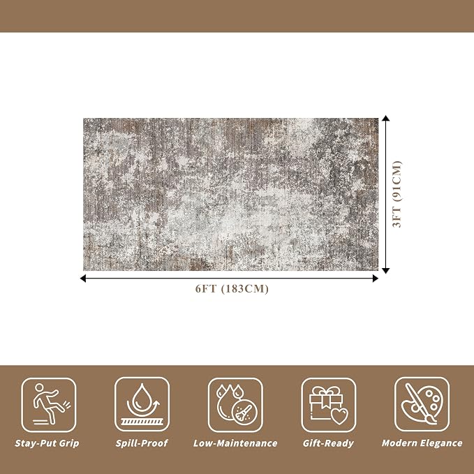 3x6 Non-Slip Washable Entryway Rug - Image 2
