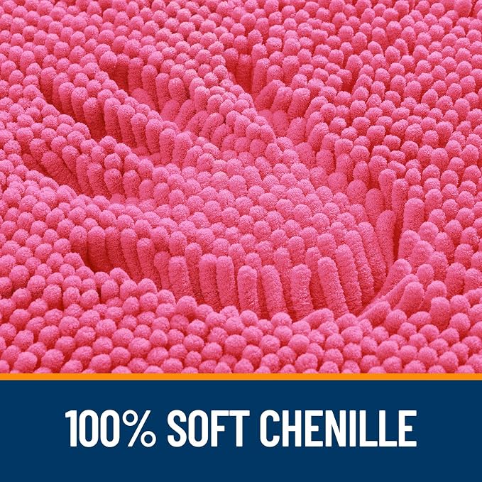 OLANLY Bathroom Rugs 30x20, Extra Soft Absorbent Chenille Bath Rugs, Rubber - Image 3