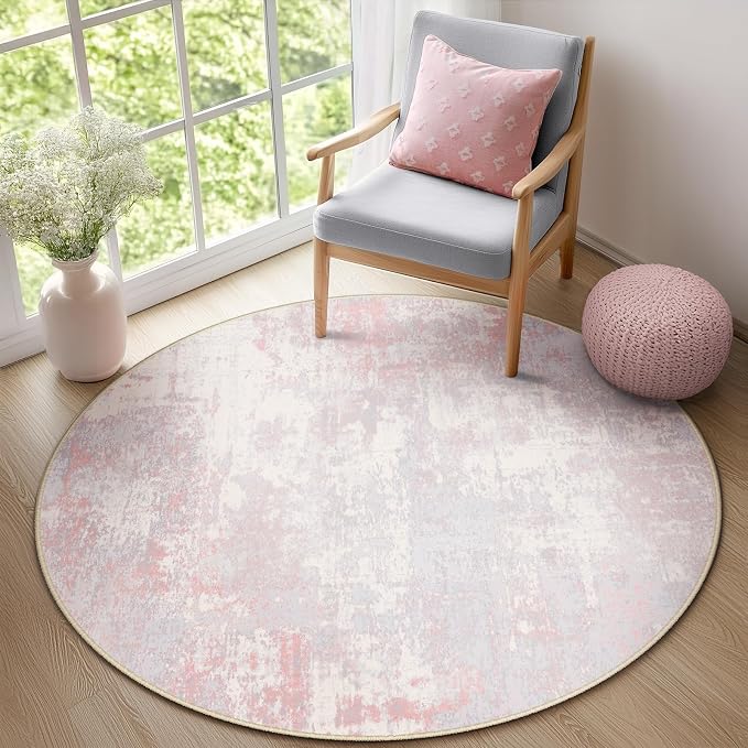 RELEANY Washable Area Rugs 6ft Non-Slip Modern Abstract Soft - Image 2