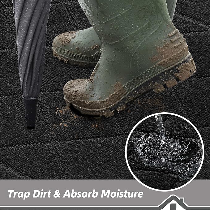 BEQHAUSE Dirt Trapper Door Mat 32" x 48", Doormat Non-Slip Entryway Rugs - Image 3
