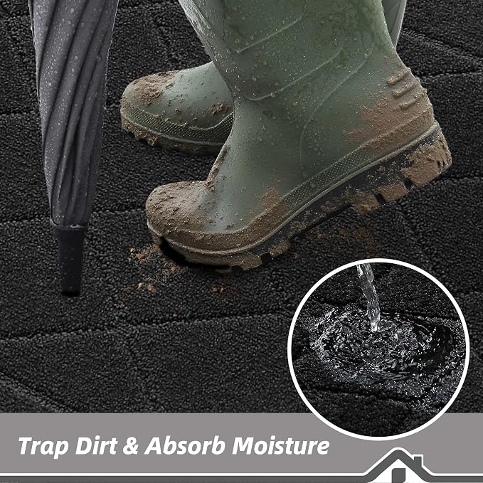 BEQHAUSE Dirt Trapper Door Mat 36" x 60", Doormat Non-Slip Entryway Rugs - Image 3