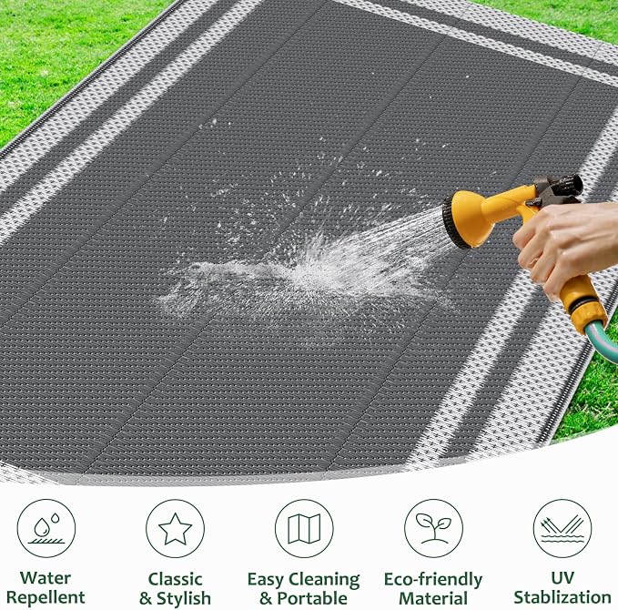 HappyTrends Outdoor Rug Reversible Portable Plastic Straw Camping Rugs - Image 5