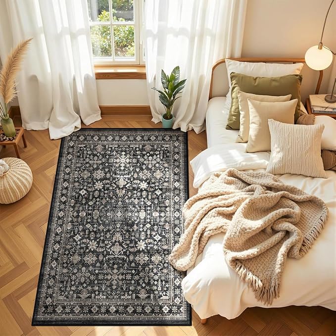 Dark Grey Entryway 2x5 Runner Rug, Small Throw Runners - Image 4