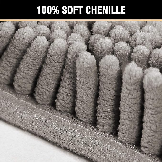 H.VERSAILTEX Chenille Bath Rug Non-Slip Bathroom Rug Shag Shower Mat - Image 3