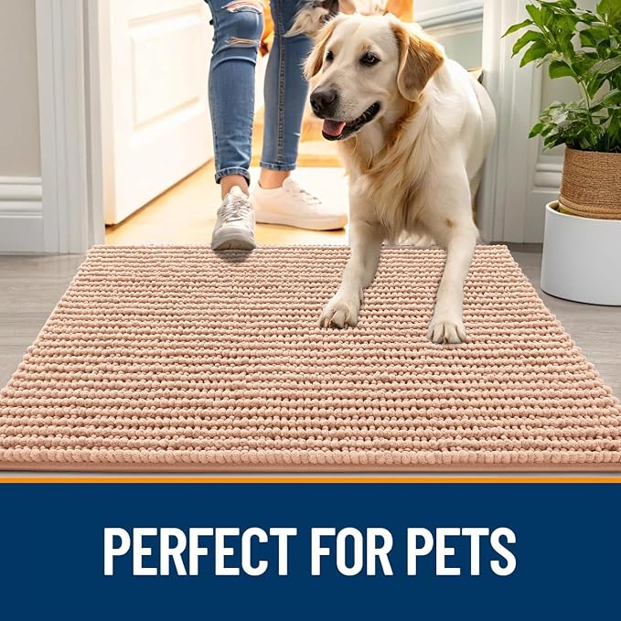 OLANLY Dog Door Mat for Muddy Paws 30x20, Ultra Absorbent Chenille Mud Doormat - Image 6