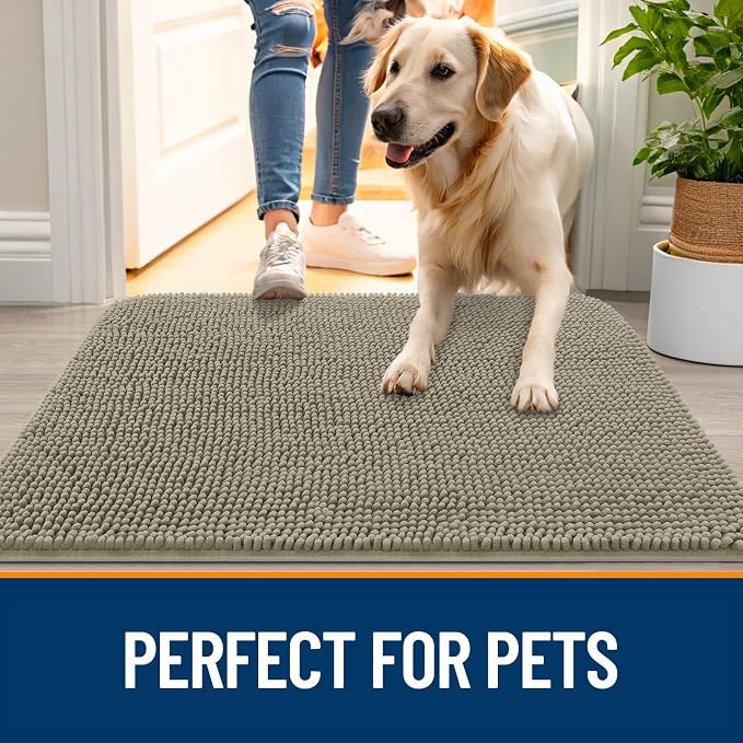 OLANLY Dog Door Mat for Muddy Paws 44x24, Absorbs Moisture and Dirt, Absorbent - Image 6