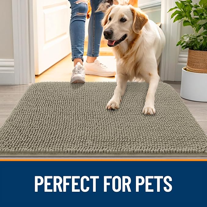 OLANLY Dog Door Mat for Muddy Paws 32x20, Absorbs Moisture and Dirt, Absorbent - Image 6