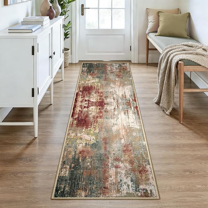 RELEANY Washable Area Rugs 2'6"x8 Non-Slip Modern Abstract Soft - Image 7