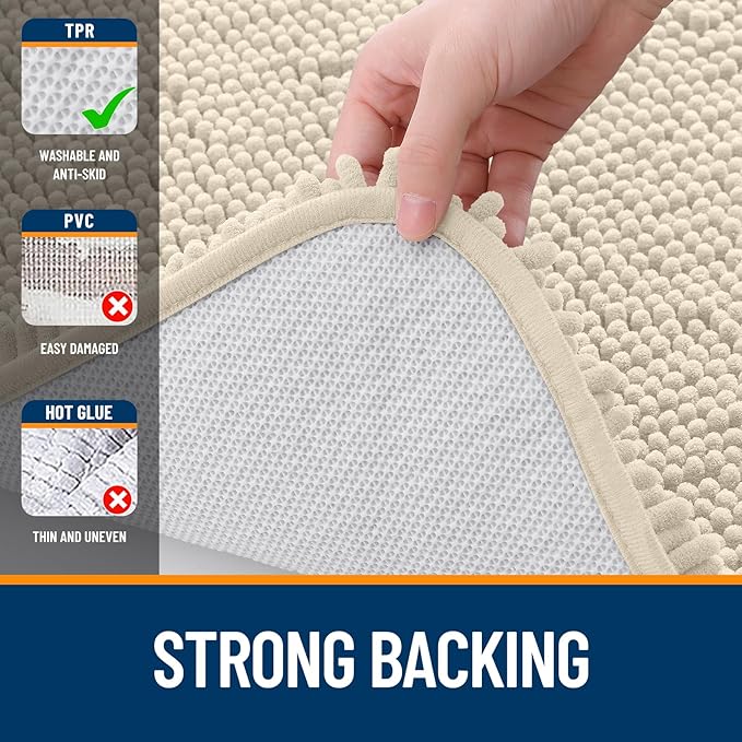 OLANLY Bathroom Runner Rugs 44x24, Extra Soft Absorbent Chenille Bath Rugs - Image 7