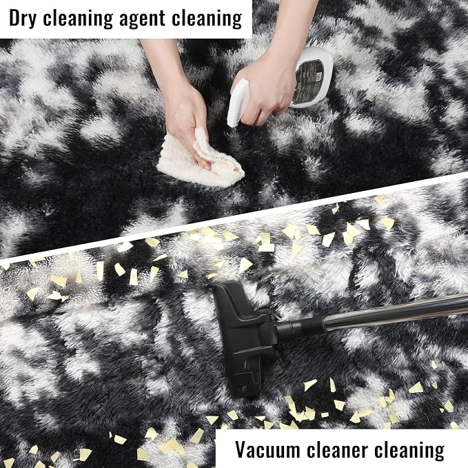 PAGISOFE Black White Grey Bedroom Rugs 4x6 Ft, Soft Fluffy Fuzzy Plush Indoor - Image 6