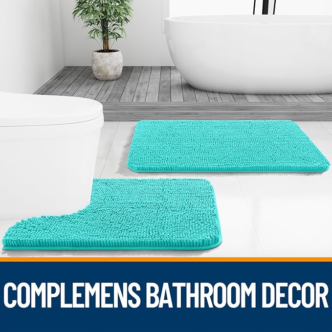 OLANLY Bathroom Rugs 30x20, Extra Soft Absorbent Chenille Bath Rugs, Rubber - Image 7