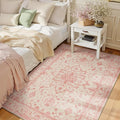 RELEANY Area Rugs 3'x5' Washable Non-Slip, Floral Vintage Distress Medallion by RELEANY