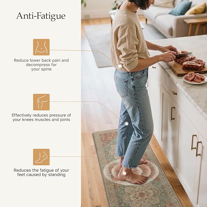 GENIMO Kitchen Mats for Floor 2PCs, Washable Anti Fatigue Mat for Cushioned - Image 3