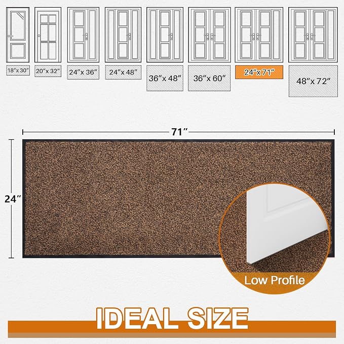 Mibao Front Door Mat Indoor Entrance, Dirt Trapper Welcome Mat - Image 2