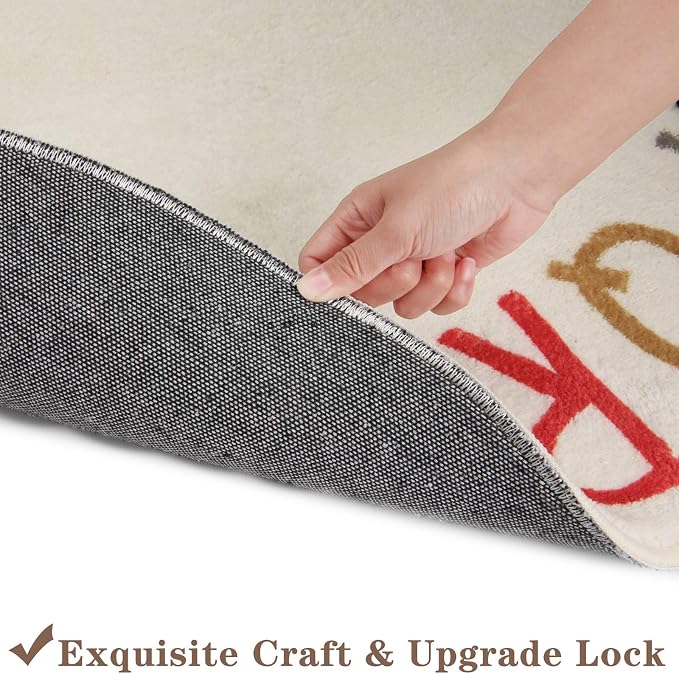 Topotdor Rainbow Round Kids Play Rug Alphabet Nursery Area Rug Extra Large Soft - Image 6