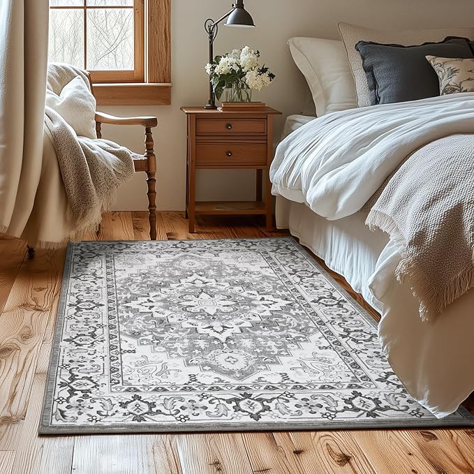 Lessymo 4 x 6 Area Rugs for Living Room- Machine Washable Area Rugs Boho Faux - Image 2