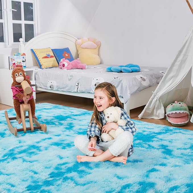 Ultra Soft Rug for Living Room, 6X9 Fluffy Shag Area Rug for Bedroom, Modern - Image 2