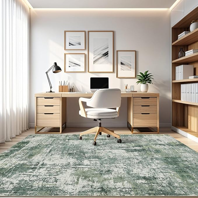 7x9 Area Rug Living Room: Washable Large Abstract Soft Stain Resistant Indoor - Image 8